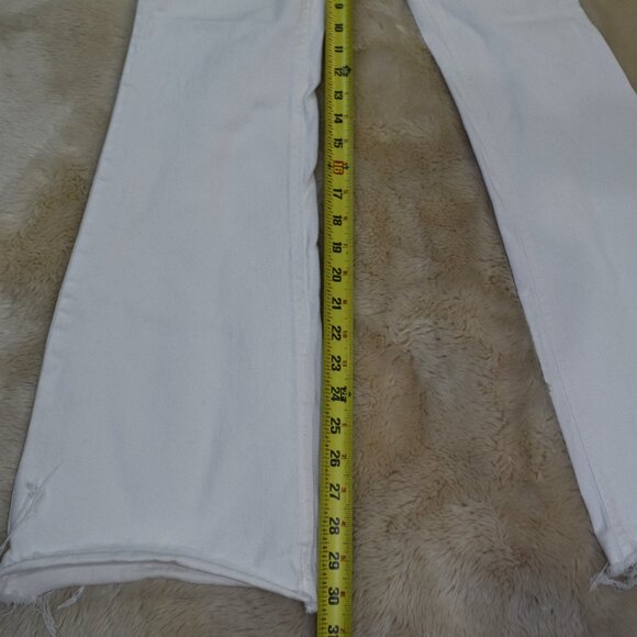 Garage White Flare Bell Bottom Jeans Women’s 3/26 Raw Hem Boho - Picture 10 of 10